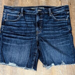 American Eagle Dark Wash Skinny Bermuda Shorts